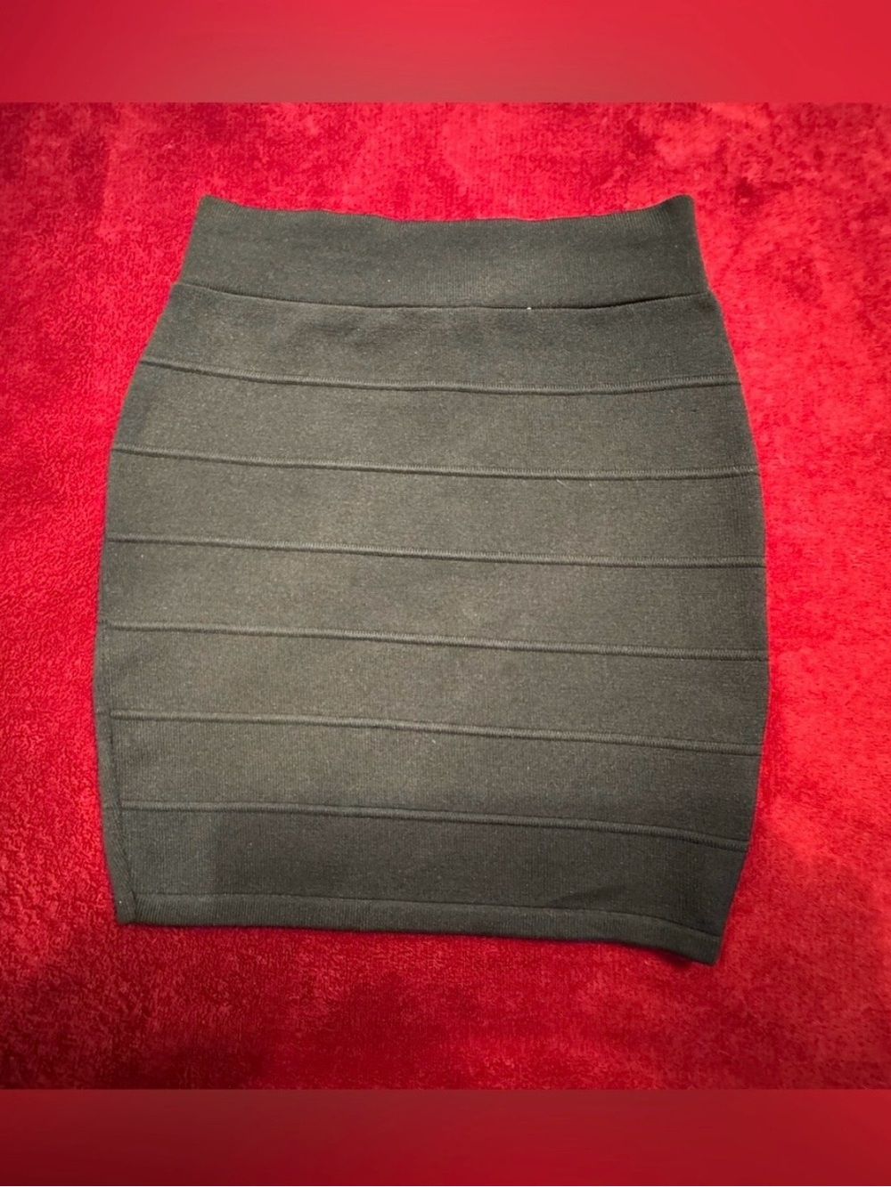 Love Culture Black Horizontal Bandage Pencil Skirt